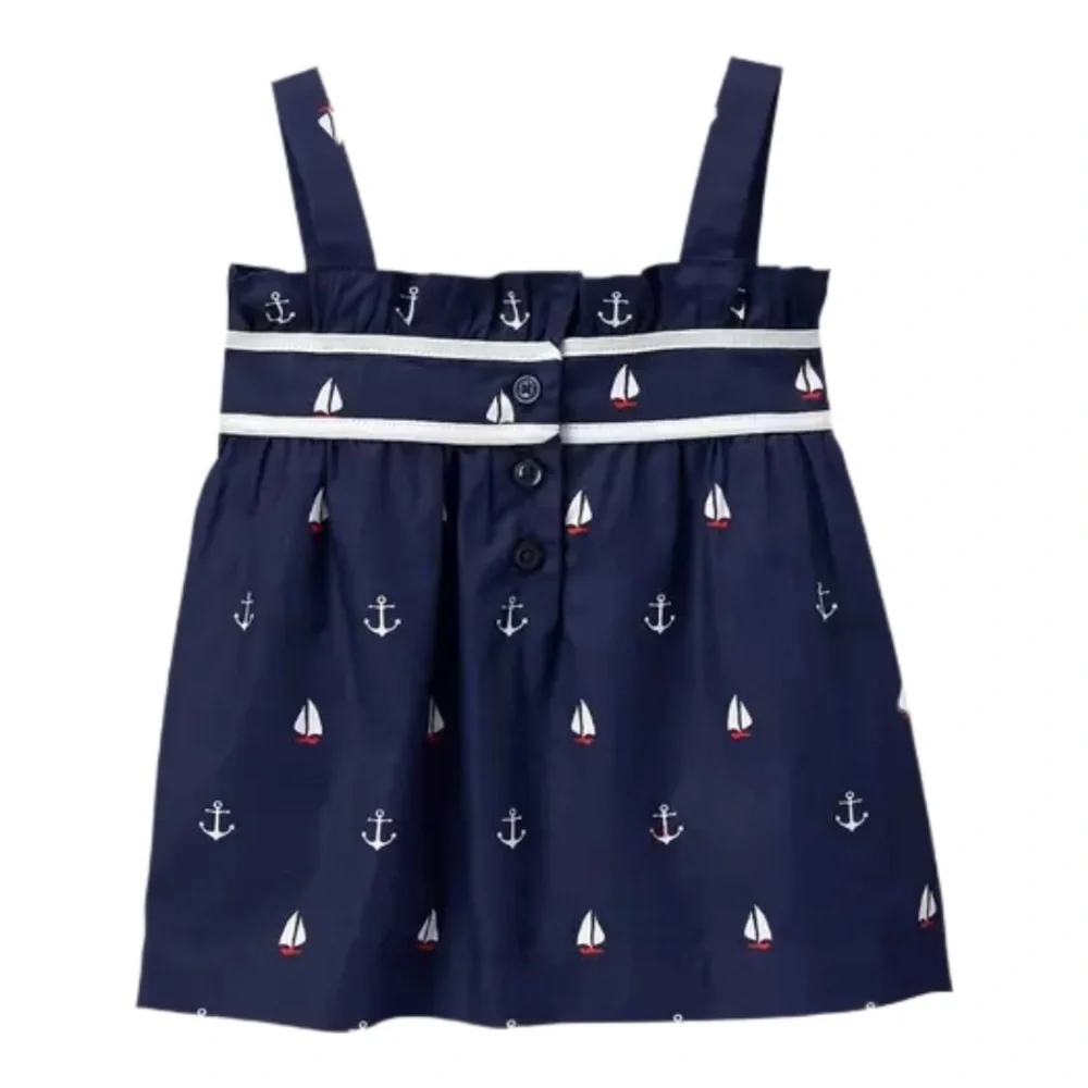 JANIE AND JACK | Navy Sailboat & Anchor Top Nautical Summer Vacation